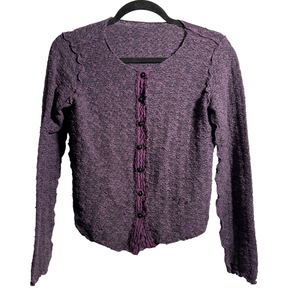 Cut Loose Purple Textured Knit Cardigan USA Made Fairy Grunge Sz M Y2K‎ Boho